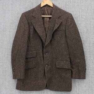 Vintage Kingsridge Wool Blazer Mens Medium M Brown Knit Two Button Front Lined